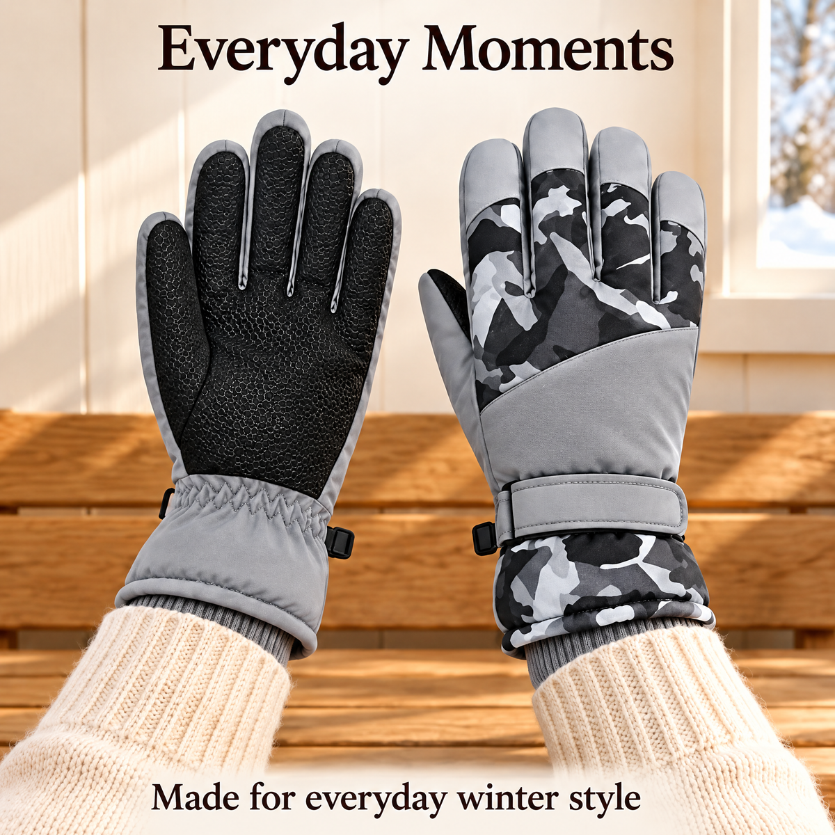 Aldenwyn™ Gray Camo Winter Gloves