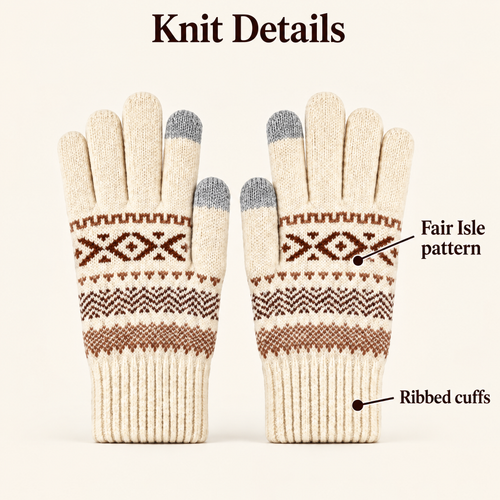 Aldenwyn™ Cream Fair Isle Gloves