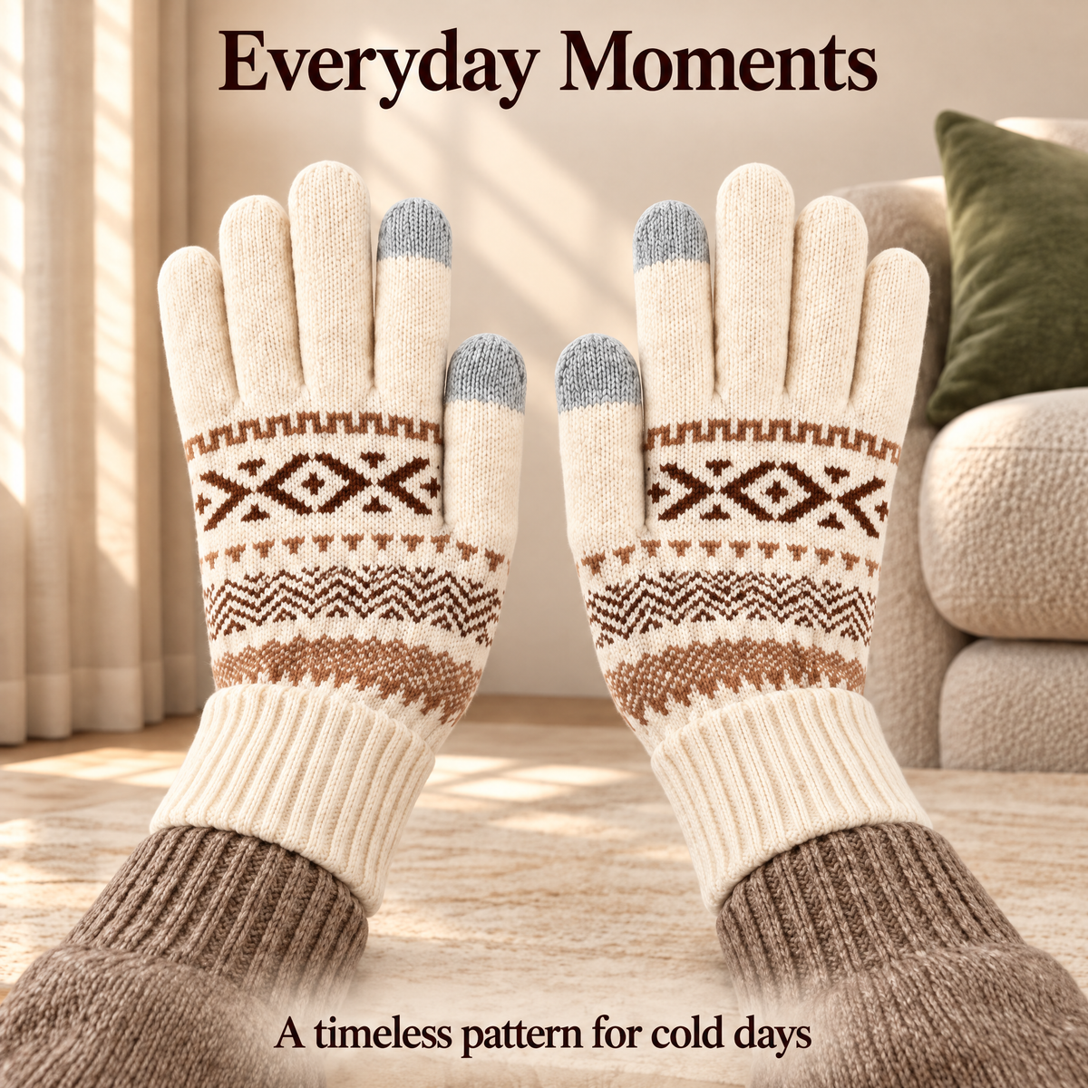 Aldenwyn™ Cream Fair Isle Gloves