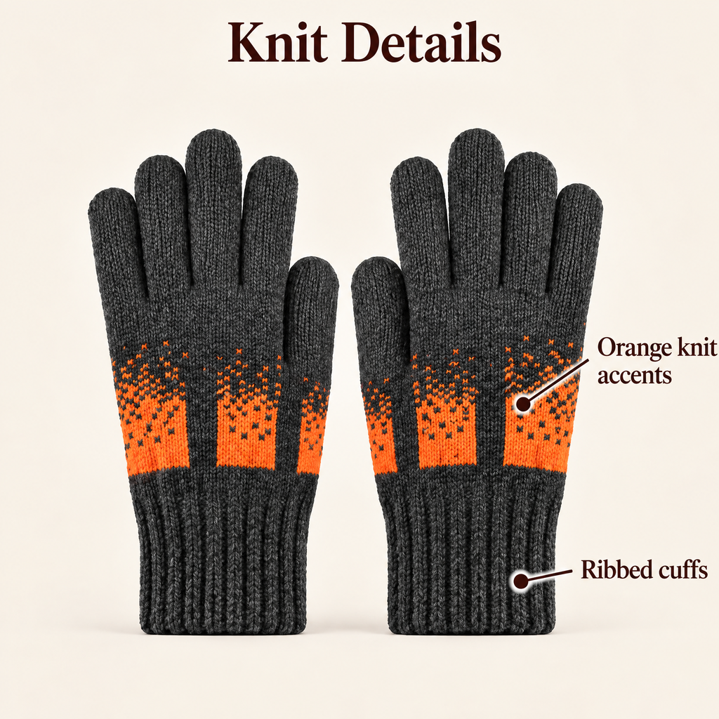 Aldenwyn™ Orange Accent Knit Gloves