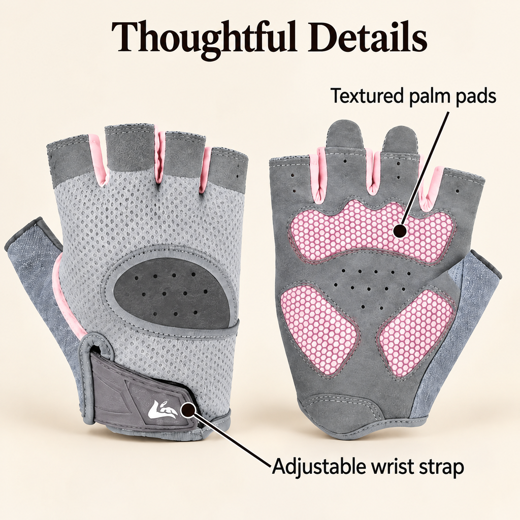 Aldenwyn™ Gray & Pink Training Gloves