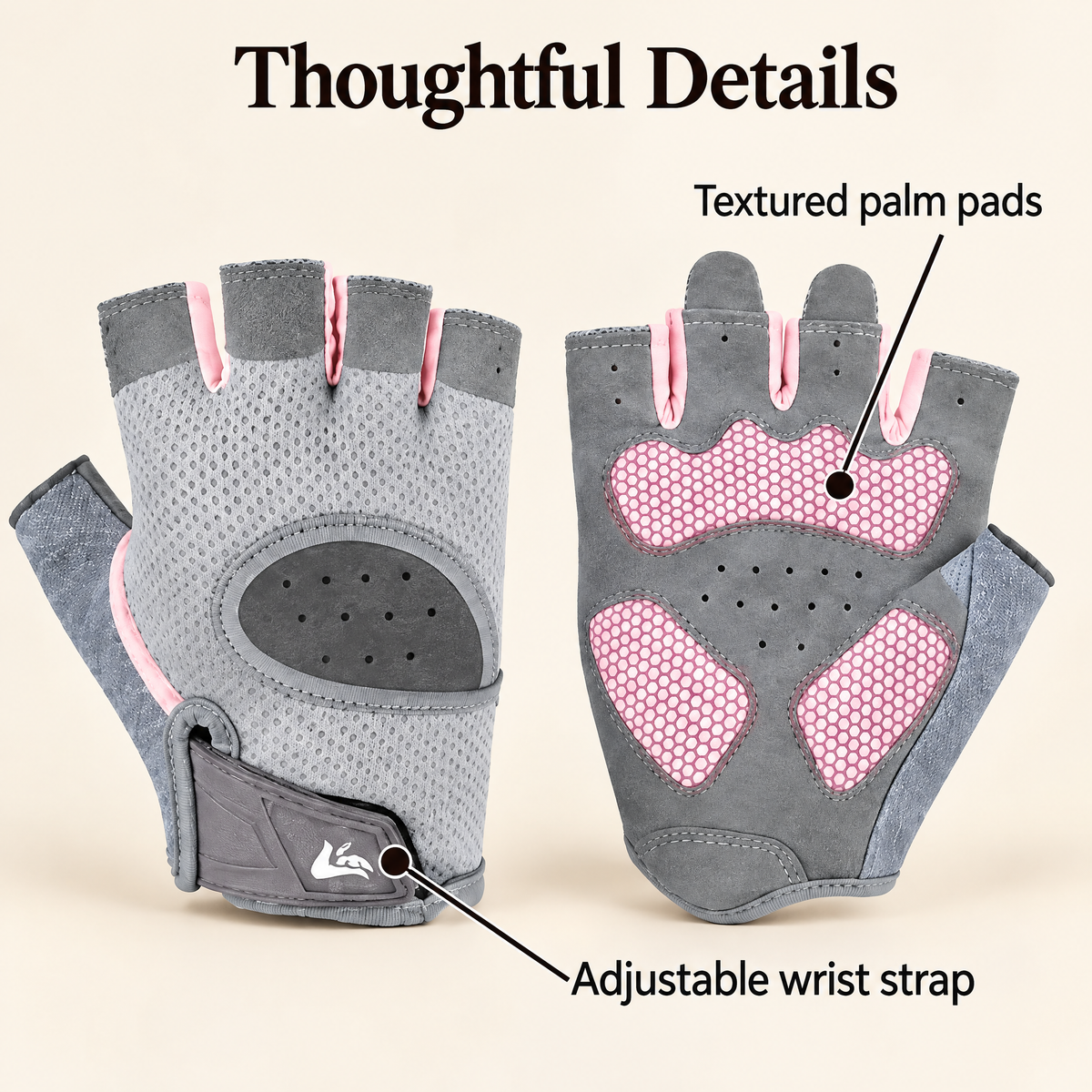 Aldenwyn™ Gray & Pink Training Gloves