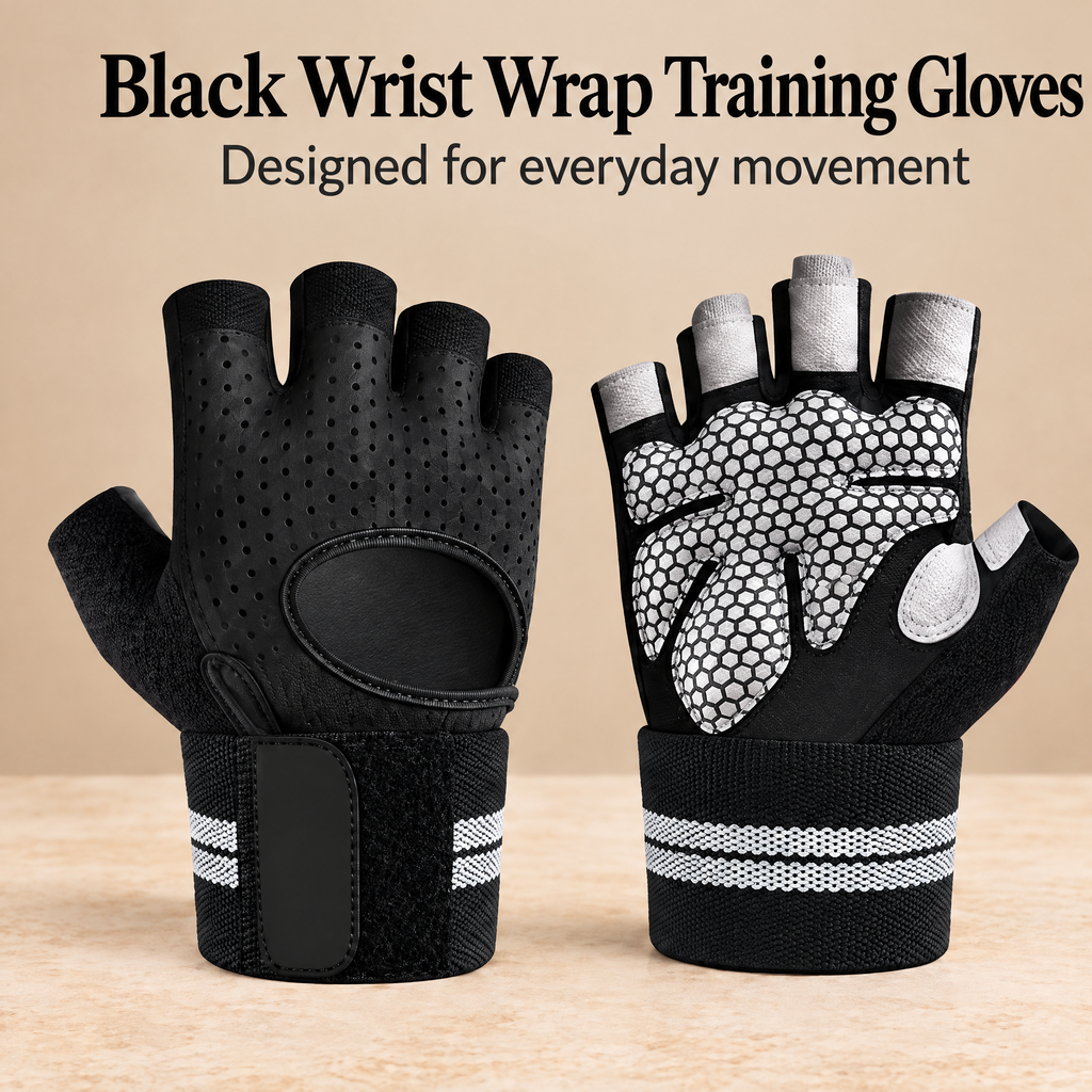 Aldenwyn™ Black Wrist Wrap Training Gloves