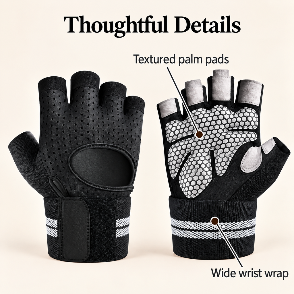 Aldenwyn™ Black Wrist Wrap Training Gloves