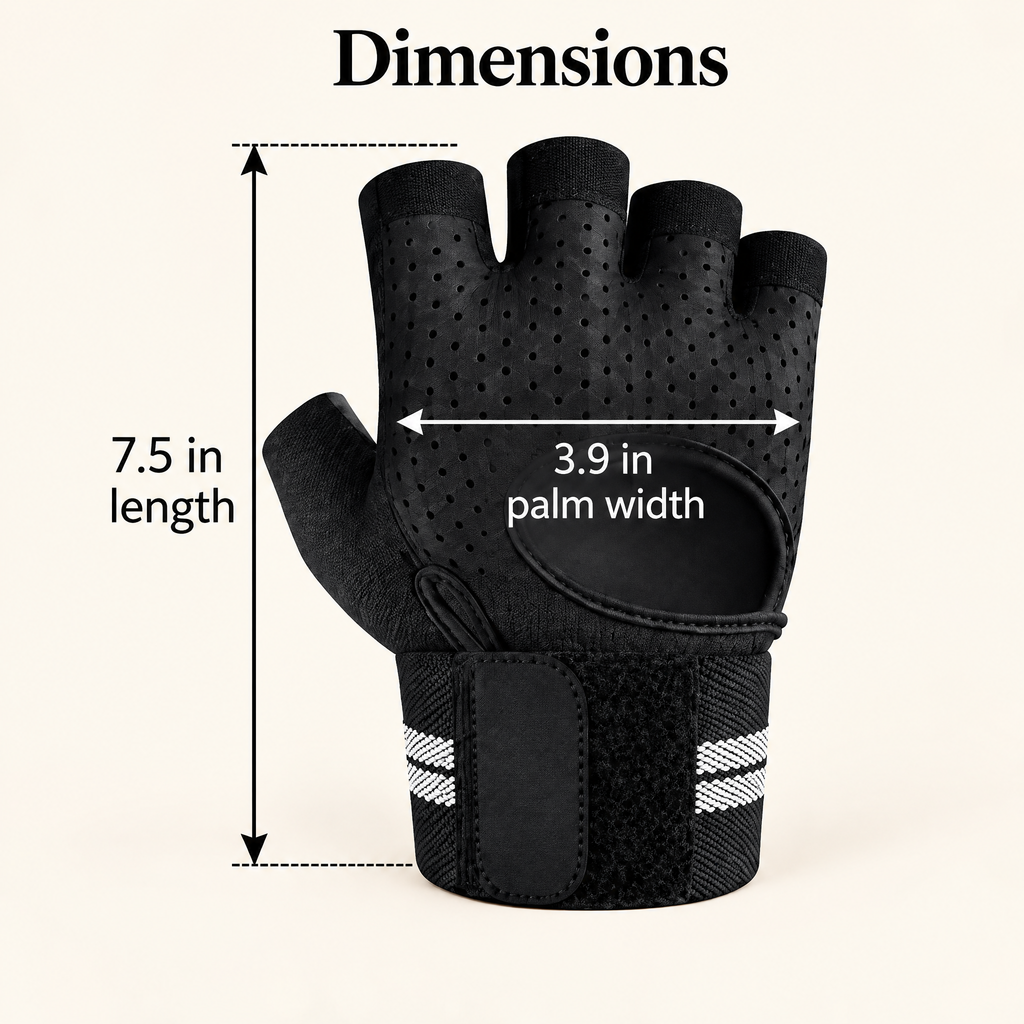 Aldenwyn™ Black Wrist Wrap Training Gloves