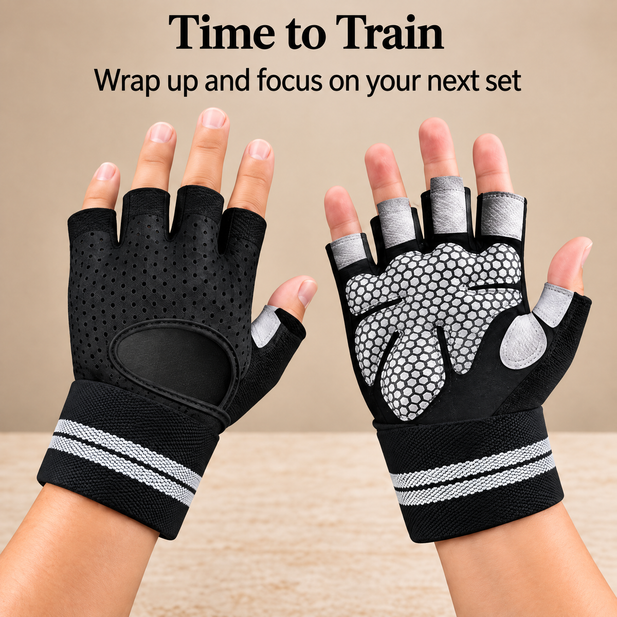 Aldenwyn™ Black Wrist Wrap Training Gloves